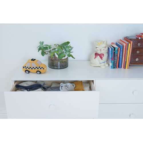Commode Merlin Rhea 6 tiroirs - Blanc